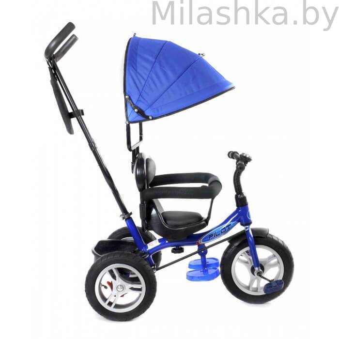 Детский трехколесный велосипед с ручкой управления Pilot синий PTA1B