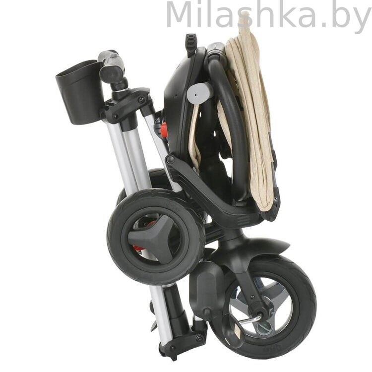 Детский складной велосипед трехколесный QPlay NOVA + Beige/Бежевый