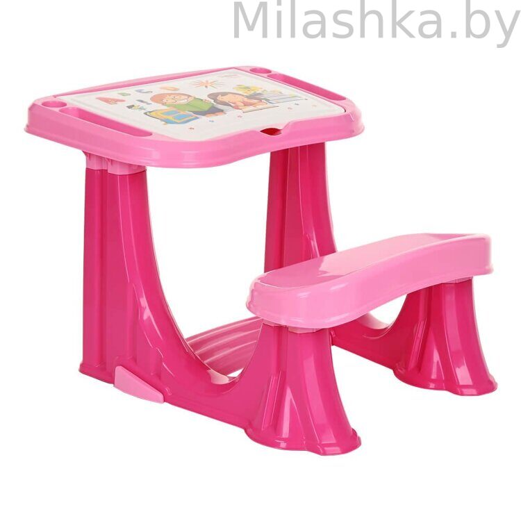 PILSAN Детская парта со скамеечкой Pink/Розовый 03433