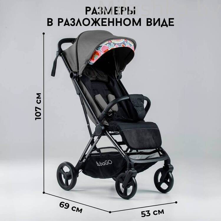 Коляска детская прогулочная BubaGO AXI BG цвет серый 115-2