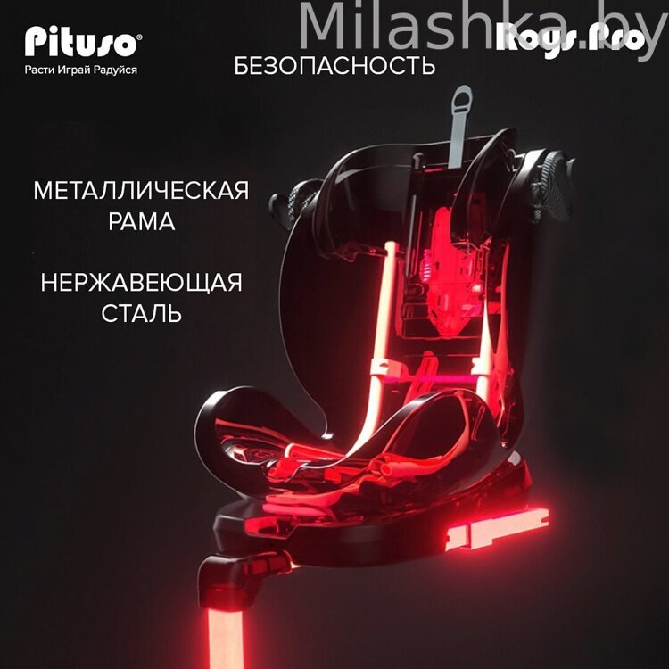 Автокресло Pituso Roys Pro IsoFix (0-36 кг) серый/черный вкладыш