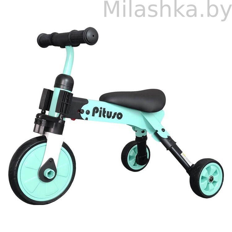 Велосипед детский трехколесный PITUSO 2в1 Букашка складной Green/Зеленый AS003