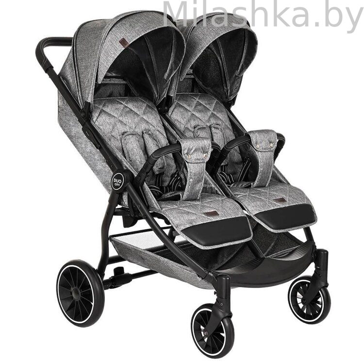 Прогулочная коляска для двойни PITUSO DUOCITY Grey Metallic/Серый металлик Т1