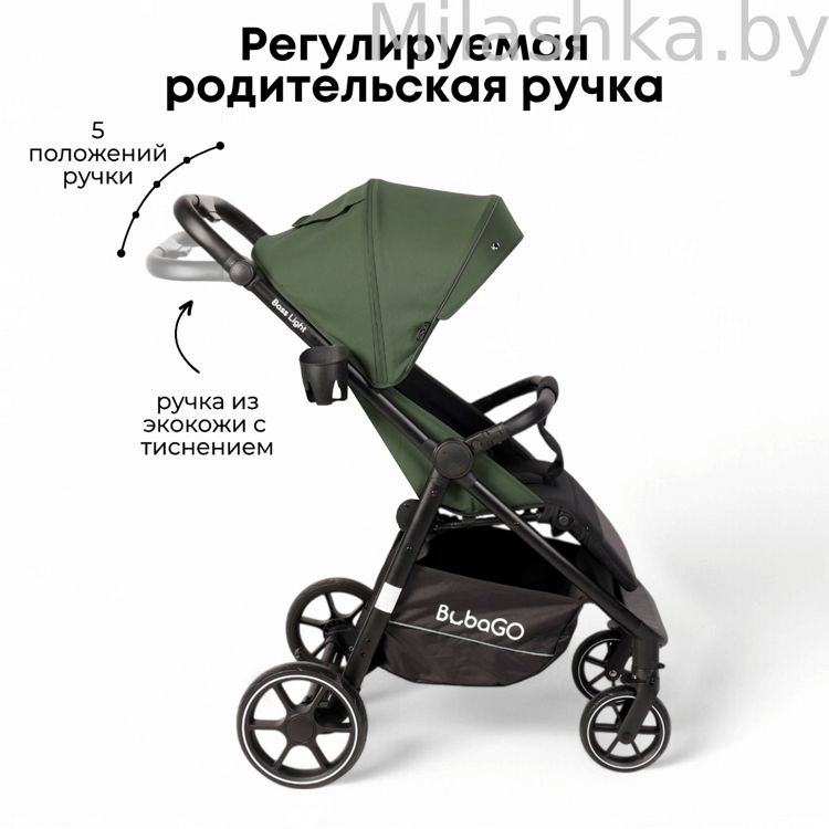 Коляска детская прогулочная BubaGo MODEL BASS Light 2025 зеленый BG 137-2