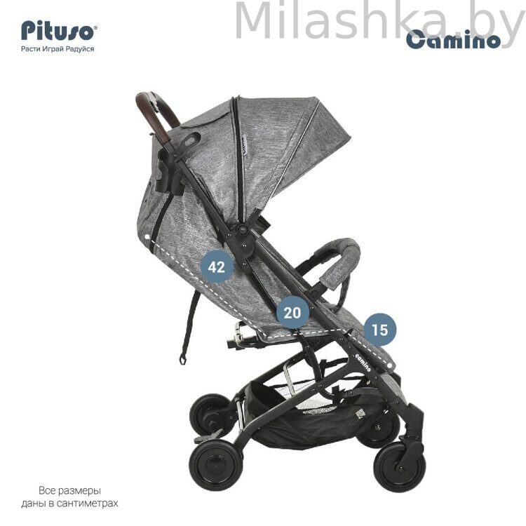 PITUSO Прогулочная коляска CAMINO Серый металлик Х3
