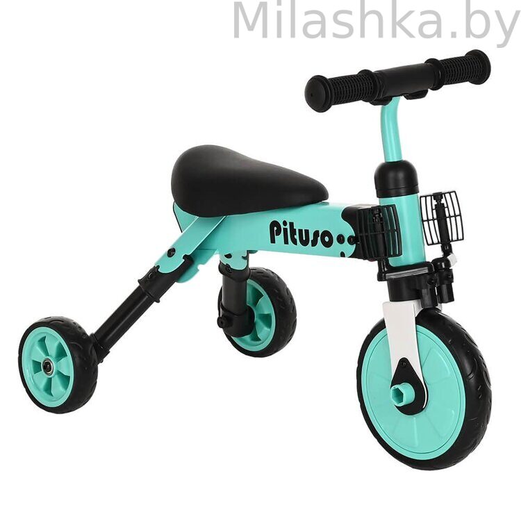 Велосипед детский трехколесный PITUSO 2в1 Букашка складной Green/Зеленый AS003
