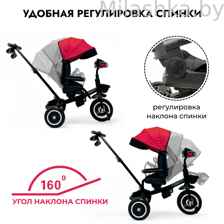 Трехколесный велосипед с ручкой 6в1 BubaGo Dragon Красный