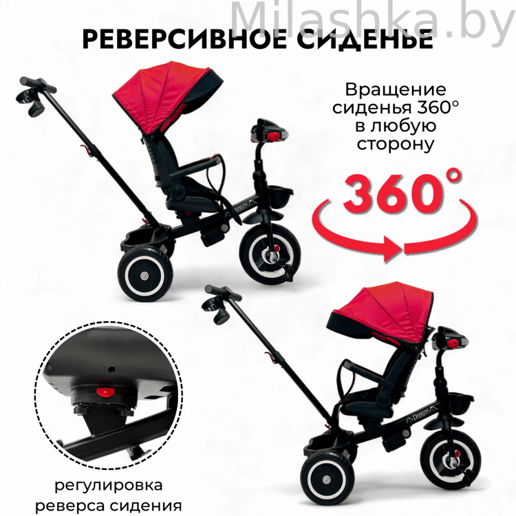 Трехколесный велосипед с ручкой 6в1 BubaGo Dragon Красный