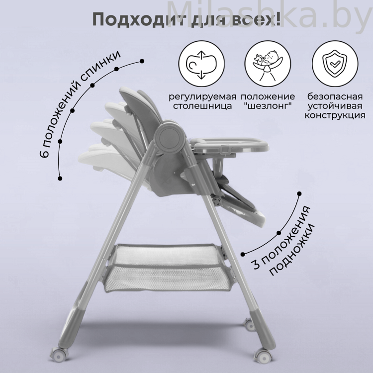 Стульчик для кормления Bubago Albert Grey/Серый BG 138-1