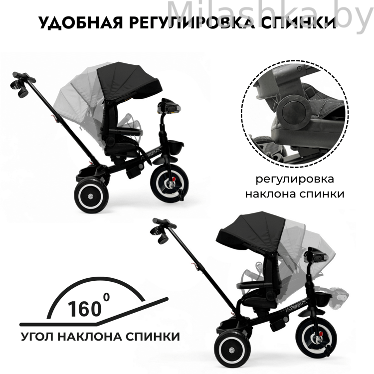 Трехколесный велосипед с ручкой 6в1 BubaGo Dragon Черный