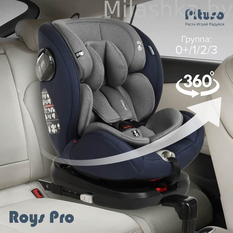 Автокресло Pituso Roys Pro IsoFix (0-36 кг) джинс/серый