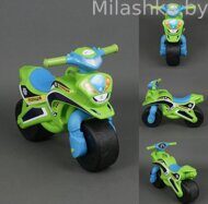 Мотоцикл каталка для детей Doloni Мотобайк Полиция салатовый-голубой 0139