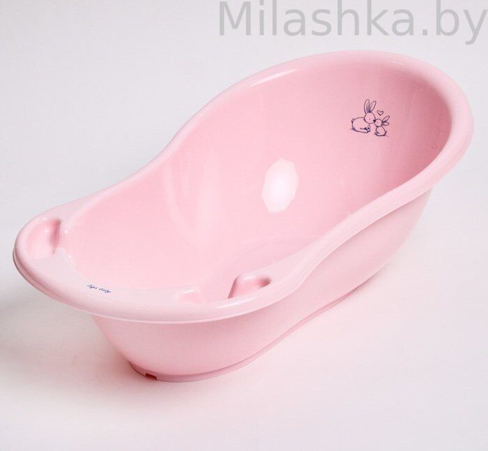 Детская ванночка Тега (Tega) 102 cм Кролики (Bunnies) со сливом Розовый