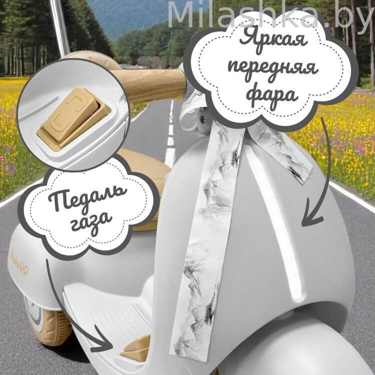 Детский электроскутер Bubago Bicly BG 165-3 Серый