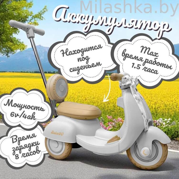 Детский электроскутер Bubago Bicly BG 165-3 Серый