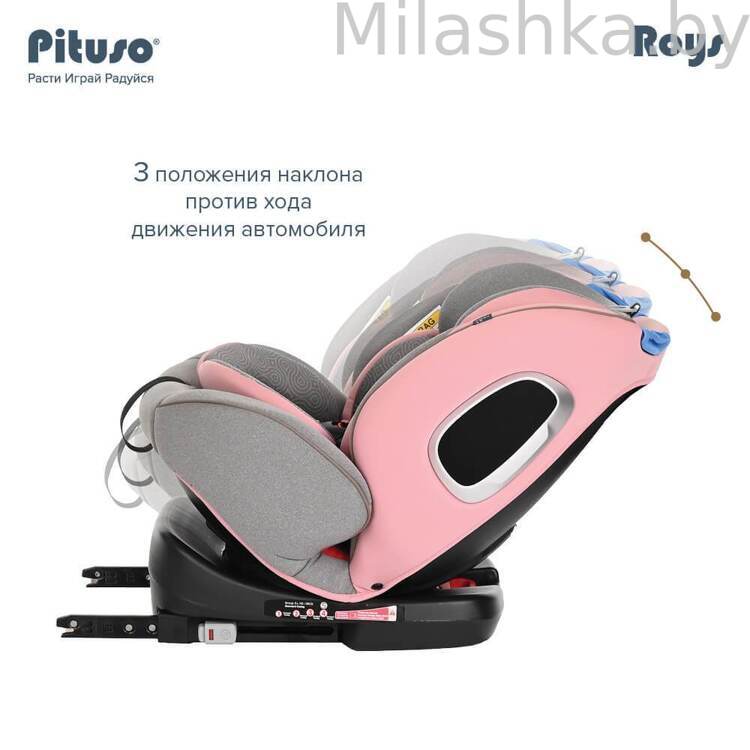Детское автокресло Pituso Roys Isofix (0-36 кг) Roys Rose Grey/Розово-Серый