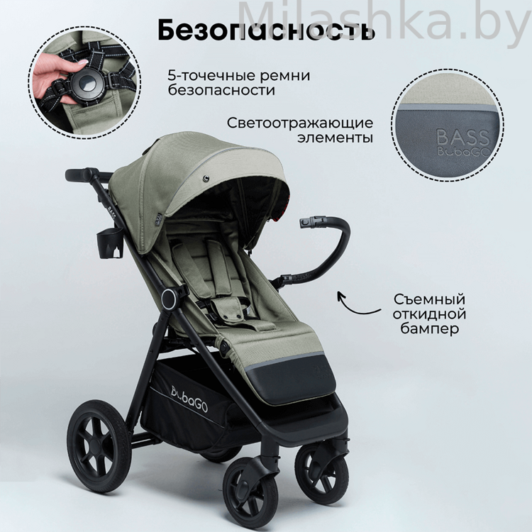 Коляска детская прогулочная BubaGo MODEL BASS зеленый BG 130-2