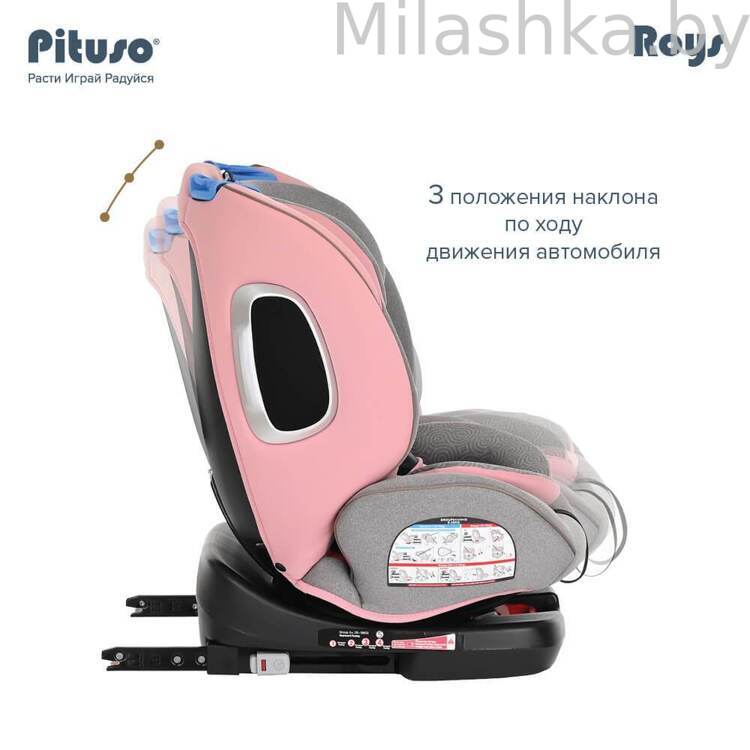 Детское автокресло Pituso Roys Isofix (0-36 кг) Roys Rose Grey/Розово-Серый
