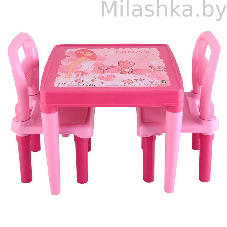 PILSAN Набор Стол+2 стула Pink/Розовый 03414