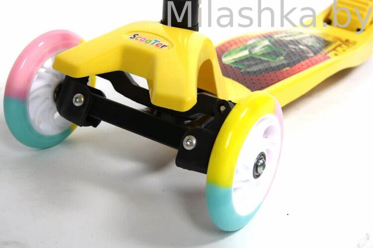 Детский самокат New Scooter Maxi Мультяшки. Усиленная платформа хот вилс
