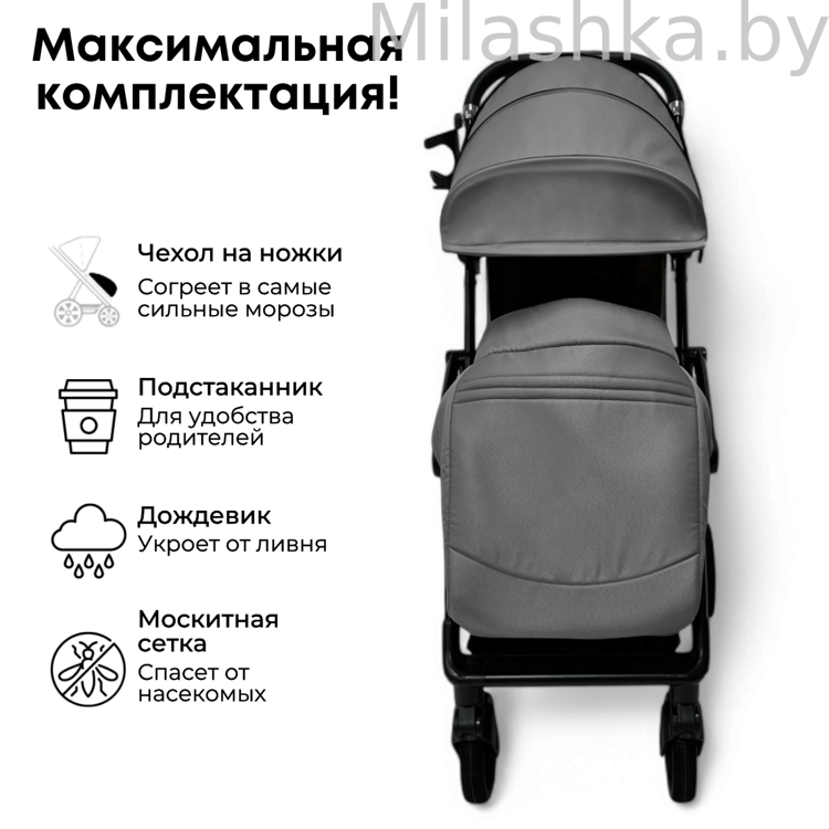 Детская прогулочная коляска BubaGo Tricky BG 159-2 темно-серый