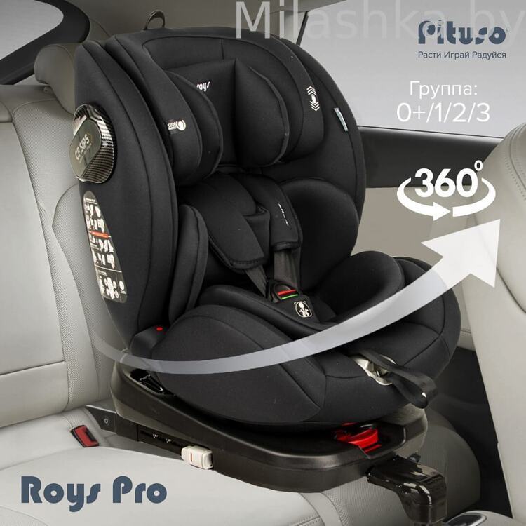 Автокресло Pituso Roys Pro IsoFix (0-36 кг) черный/черный вкладыш