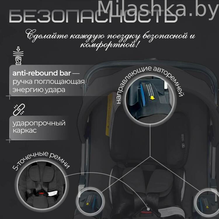 Коляска детская прогулочная 4в1 BubaGo Mirco BG 153-1 Черный
