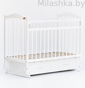 Кроватка Bambini Бамбини Классик арт. 10 (белый) «мультимаятник» с ящиком