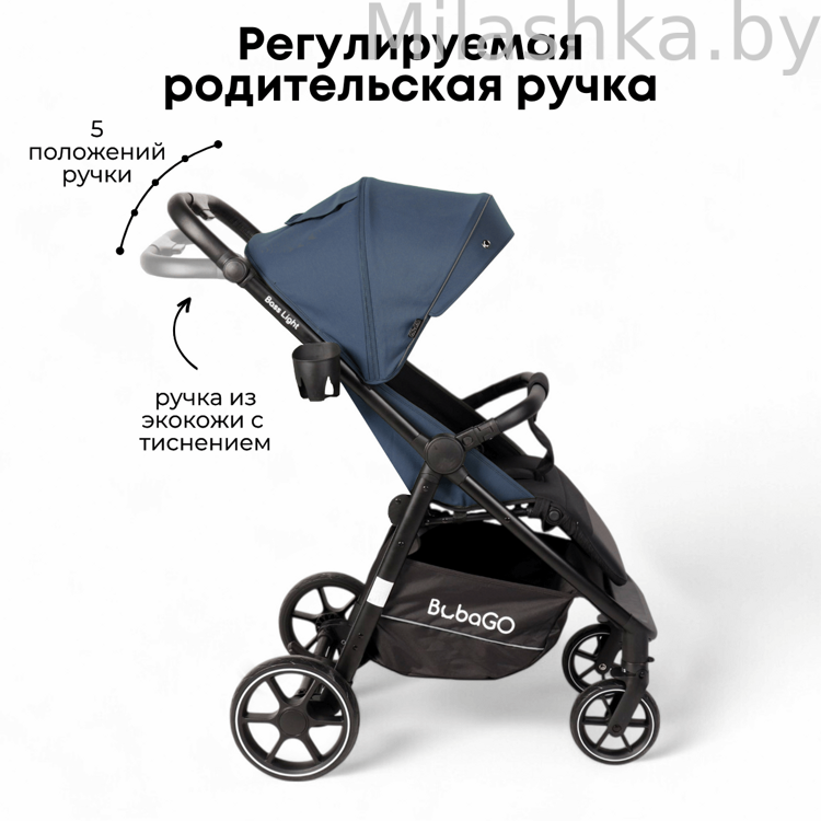 Коляска детская прогулочная BubaGo MODEL BASS Light 2025 синий BG 137-1