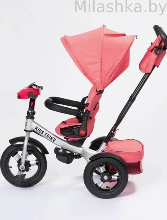 Детский трёхколесный велосипед трансформер Kids Trike Lux Comfort розовый (коралл) 6088