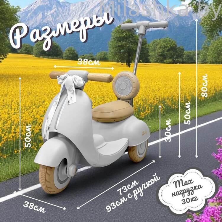 Детский электроскутер Bubago Bicly BG 165-3 Серый